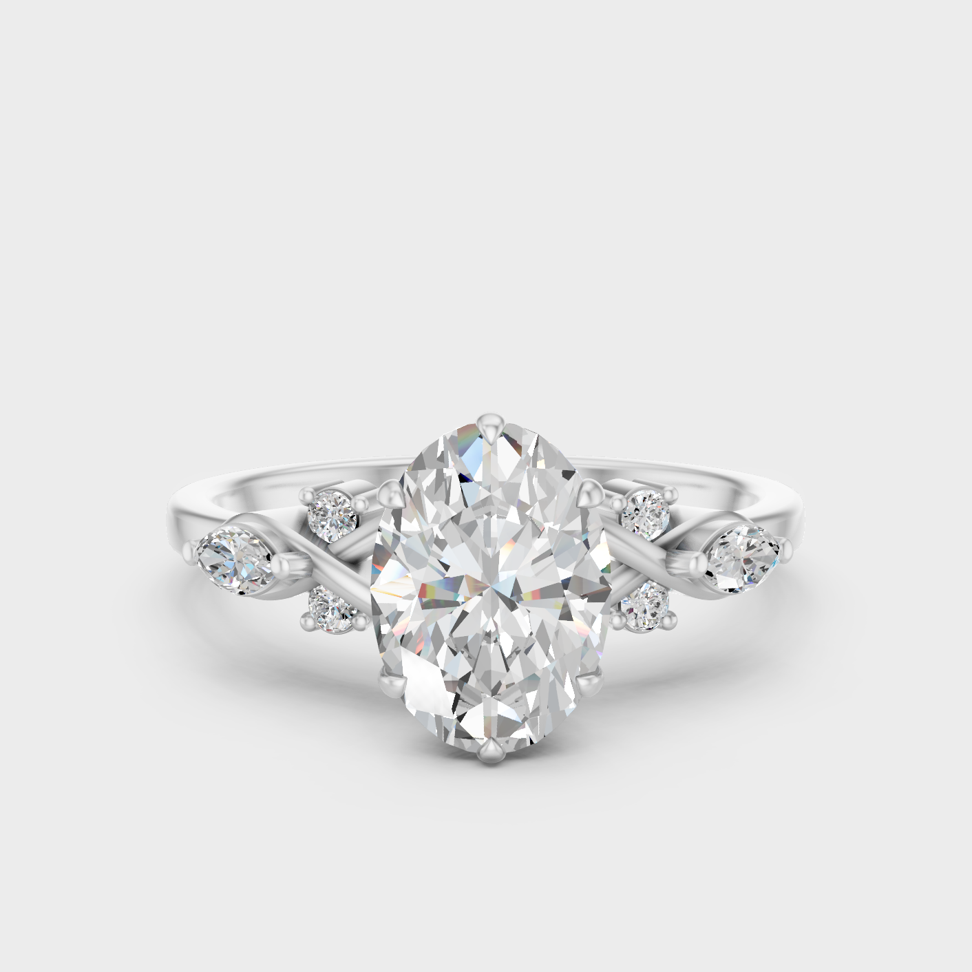 White Gold 1.78 Ct Lab Grown Multi Shape Diamond Ring IGI Certified Fine Jewelry
